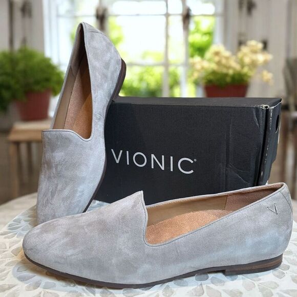 VIONIC Willa Leather Suede Supportive Slip On Loafer Flat Orthotic APMA - Picture 3 of 9